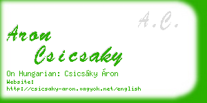 aron csicsaky business card