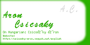 aron csicsaky business card